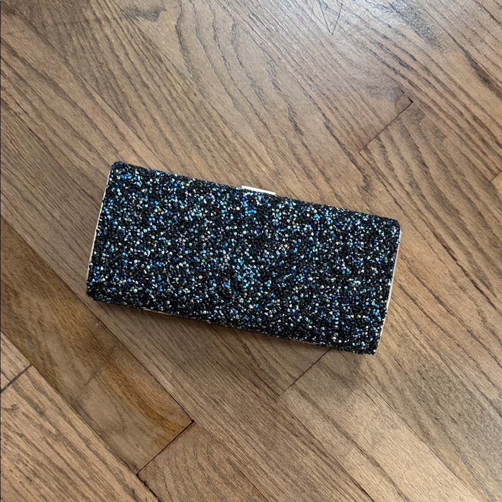 Sparkle Black Glitter Clutch Wallet